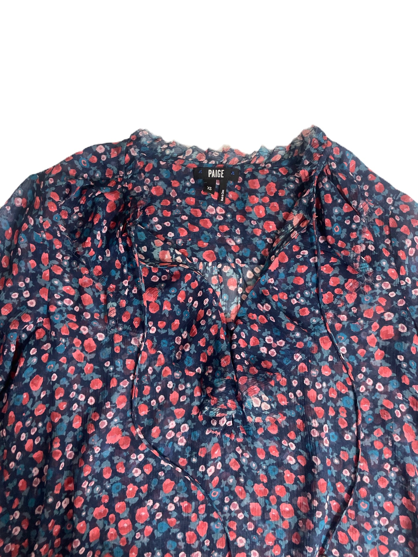 Paige Floral Silk Blouse XS image 4