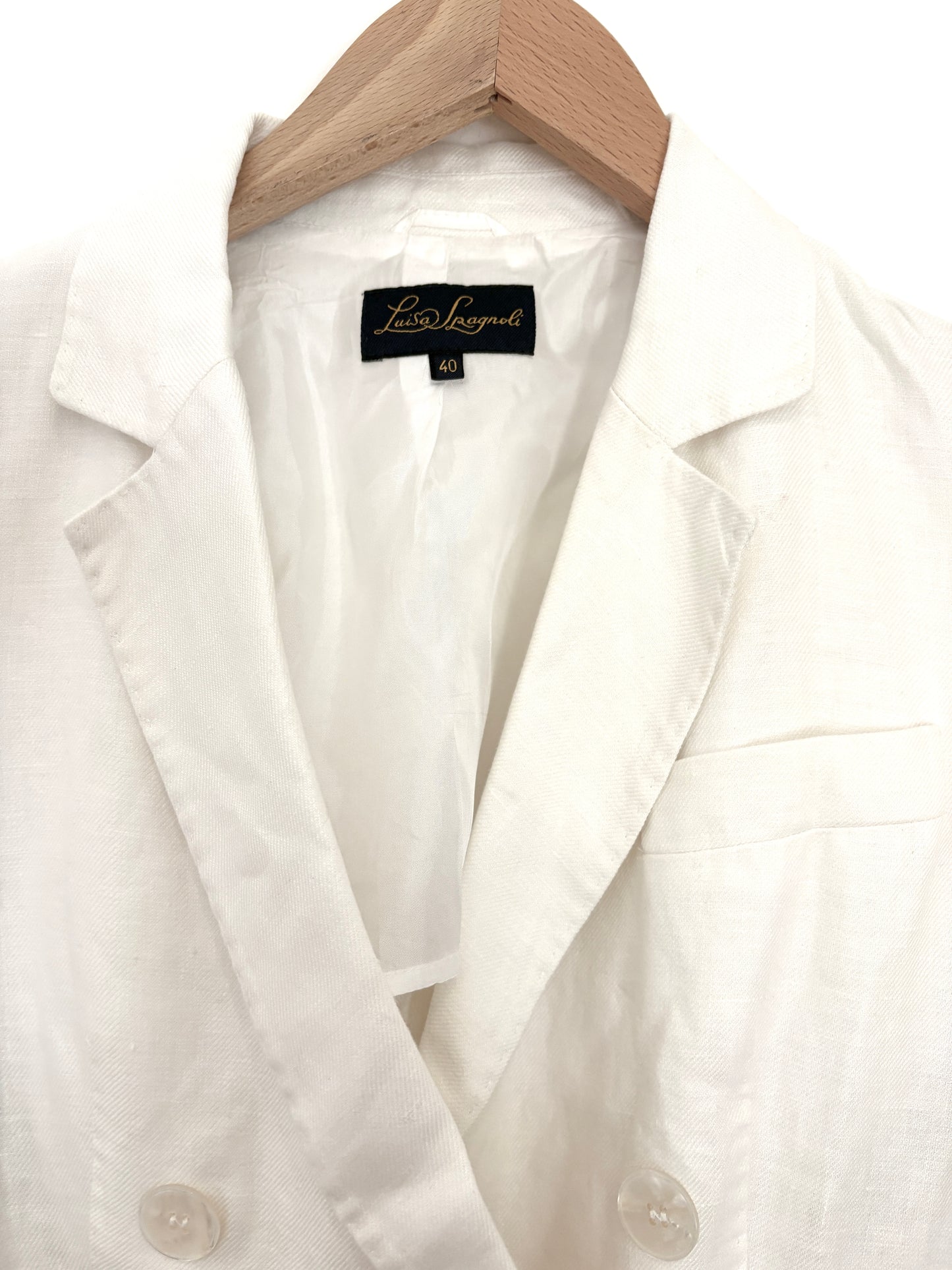 Luisa Spagnoli White Linen Blazer UK 8