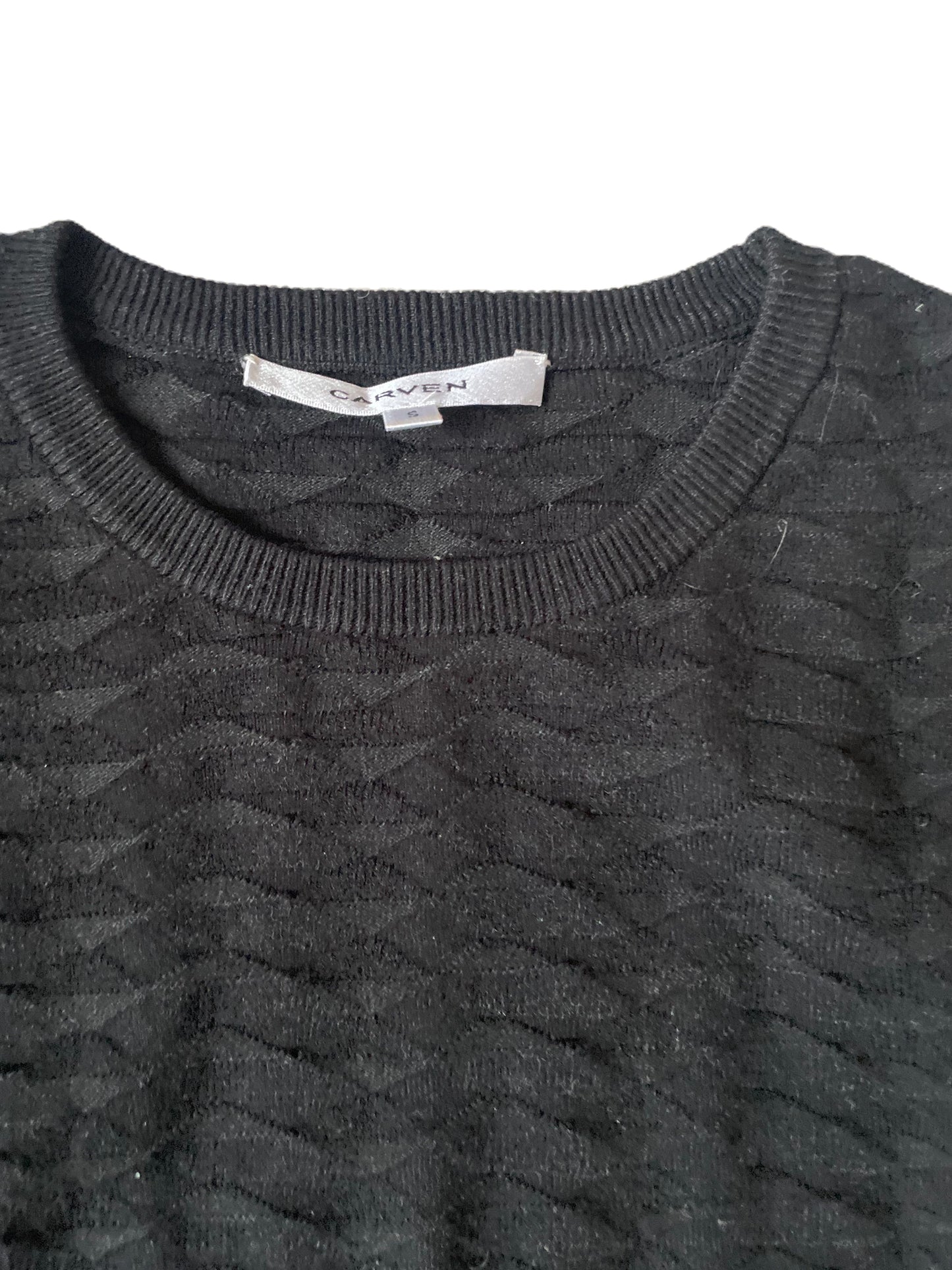 Carven Textured Black Knit Top S image 2
