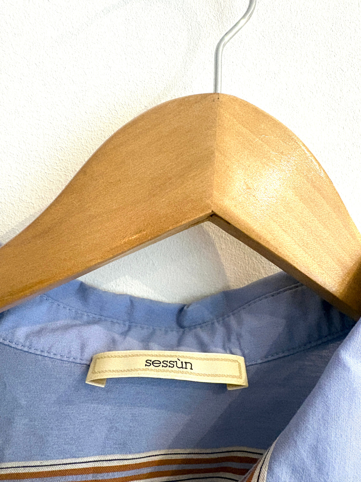 Sessun Celona Blue Striped Cotton Shirt S