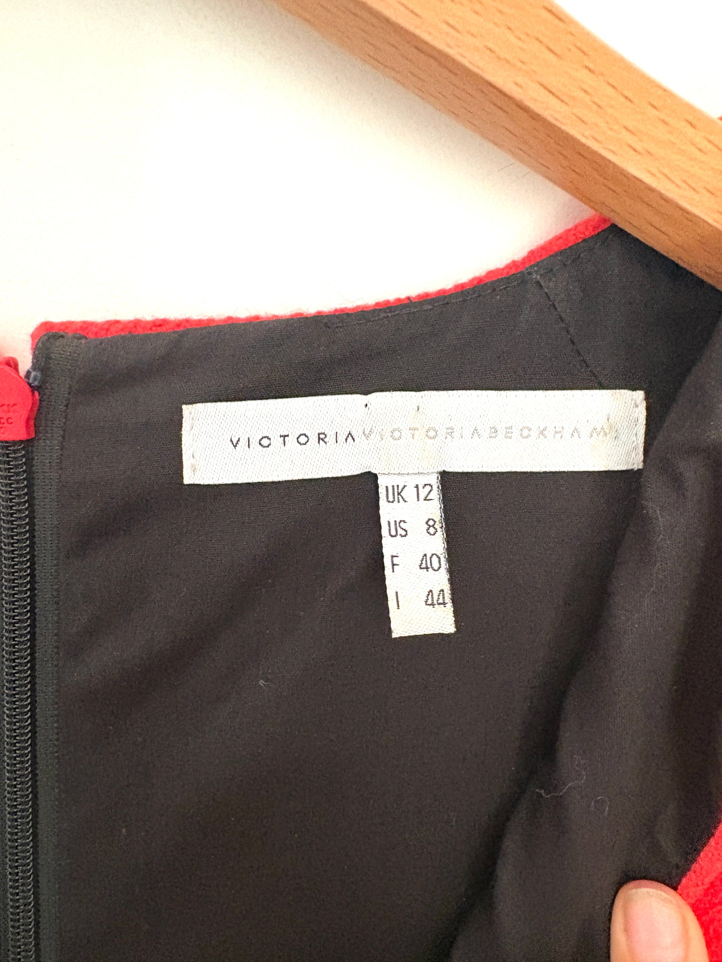 Victoria Victoria Beckham Red Wool Dress UK 12