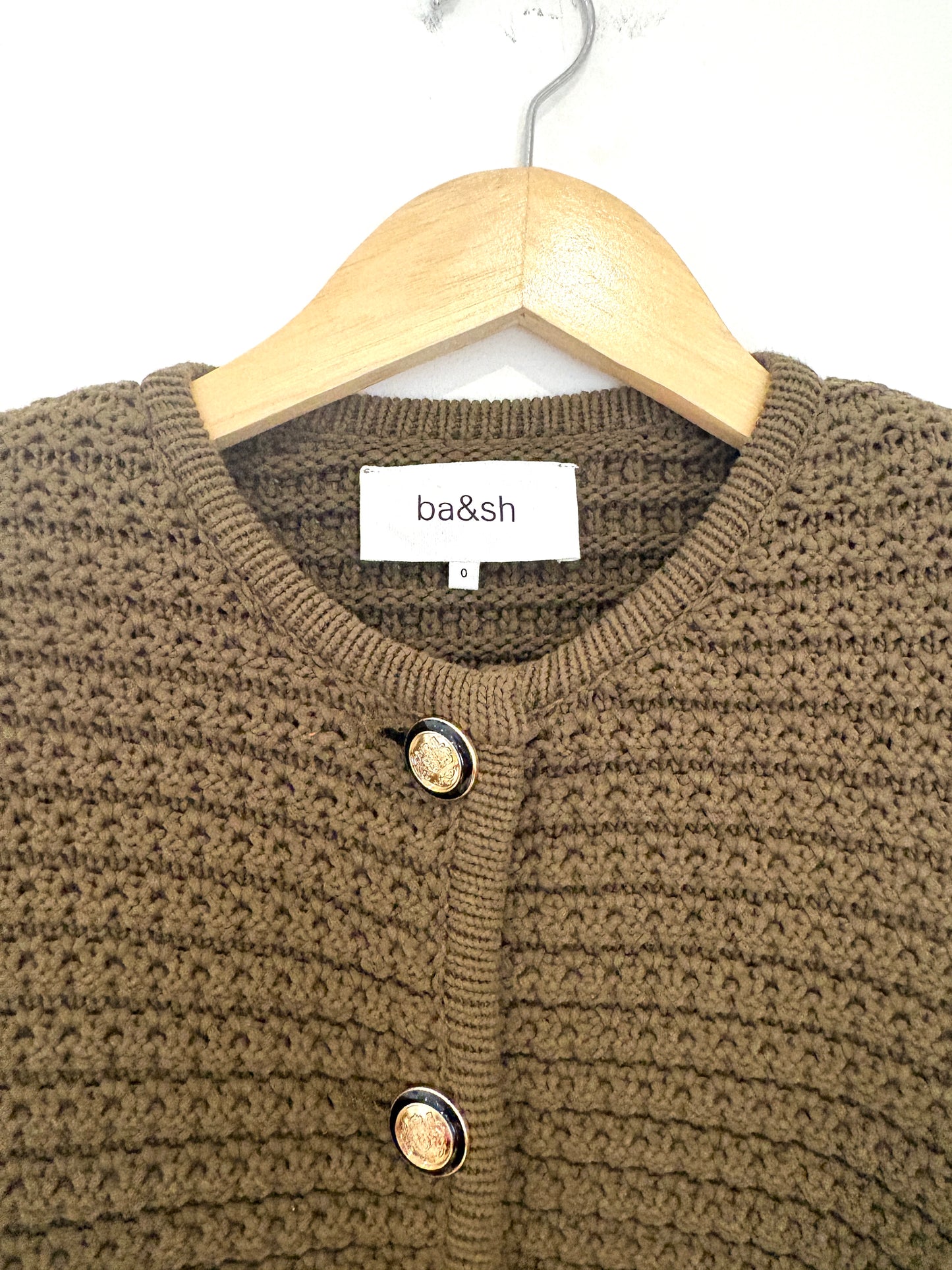 Ba&sh Khaki Cardigan XS
