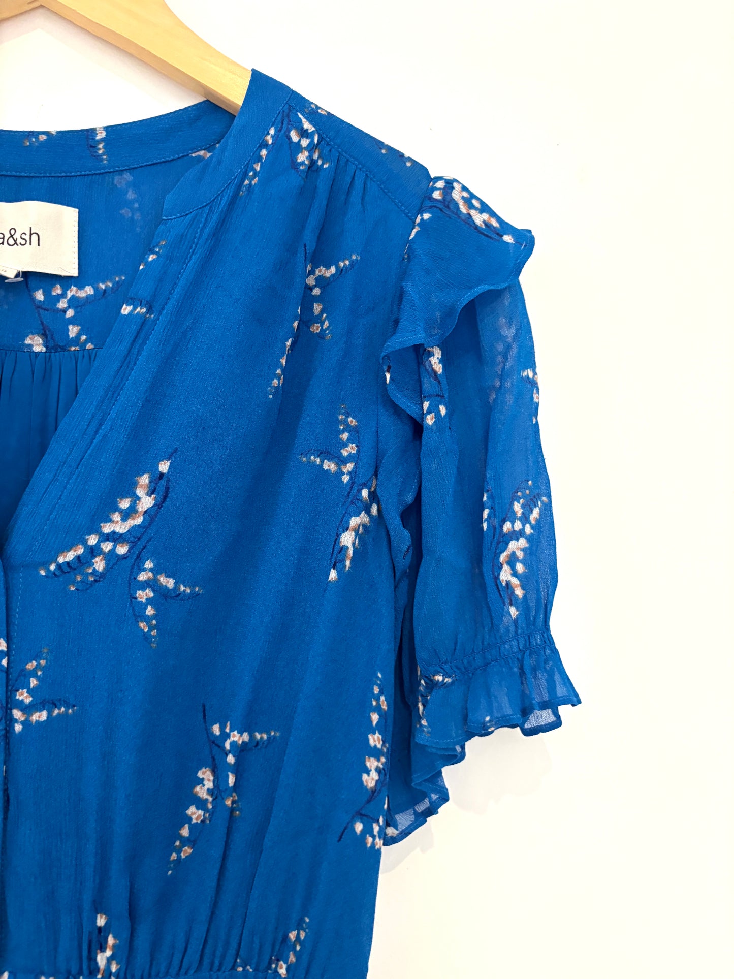 Ba&sh Blue Floral Dress XS