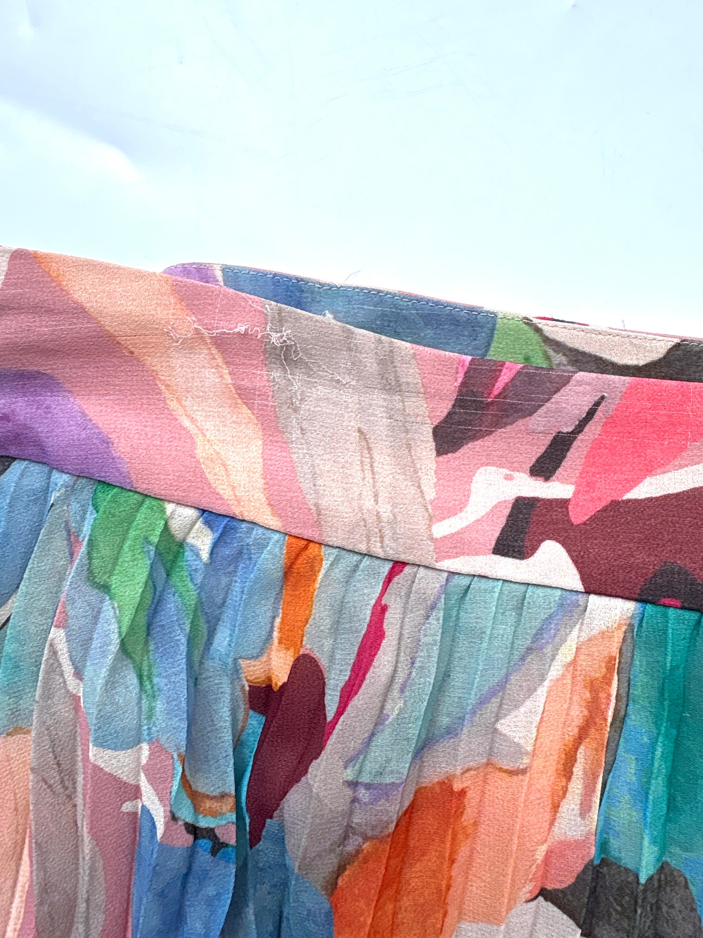 Sézane Abstract Floral Midi Skirt UK 14