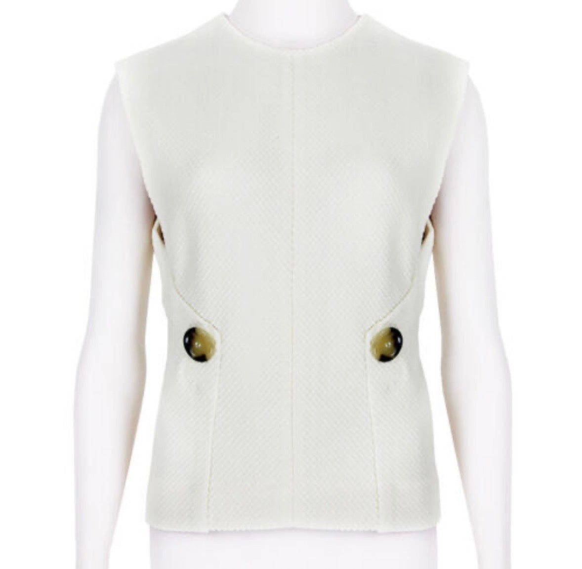 Victoria Beckham Cream Textured Vest S