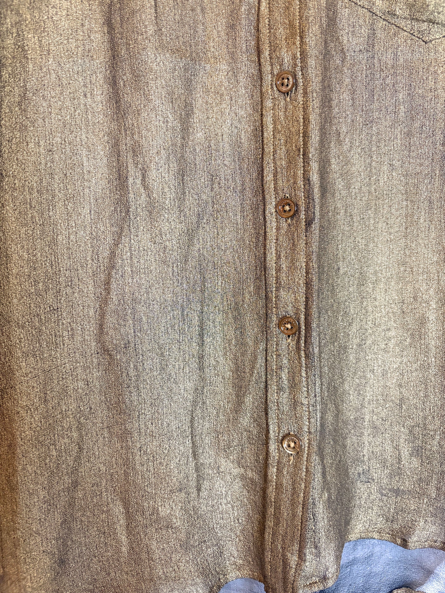 Equipment Gold Metallic Silk Shirt S