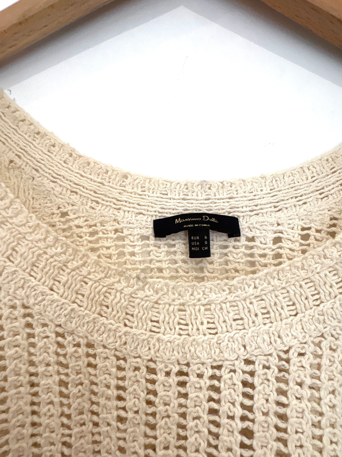 Massimo Dutti Crochet Cream Blouse S