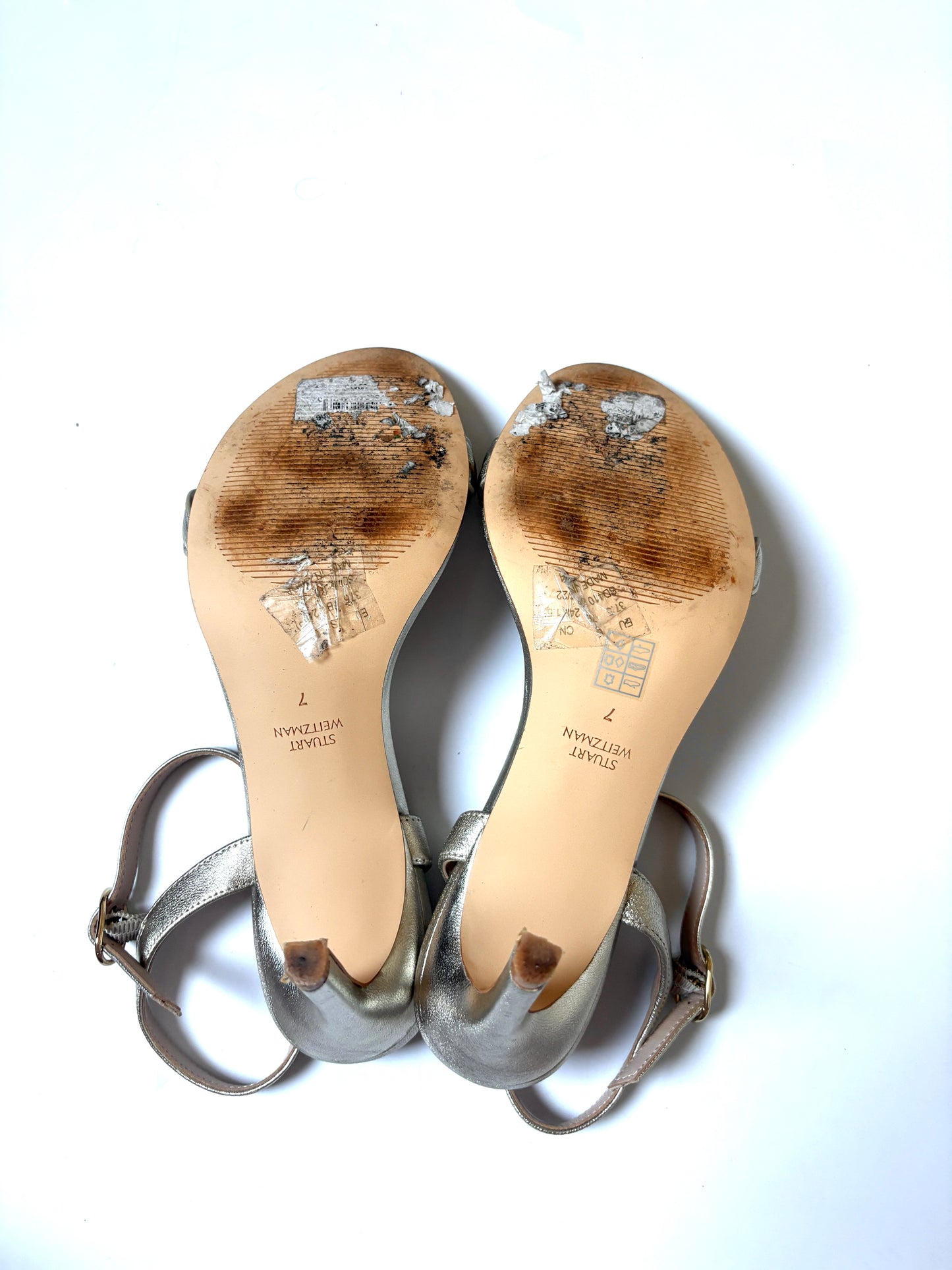 Stuart Weitzman Gold Twist Sandals UK 5