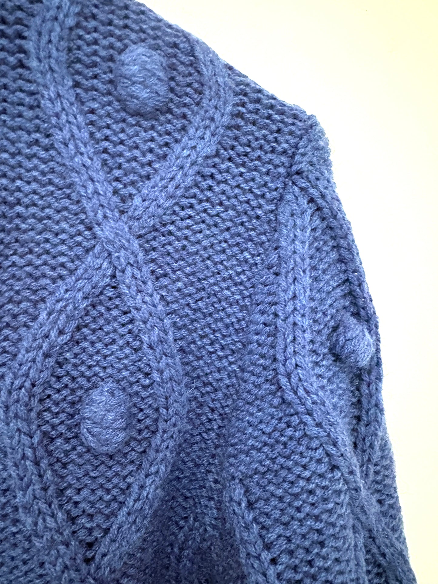 Shrimps Blue Cable Knit Cardigan L