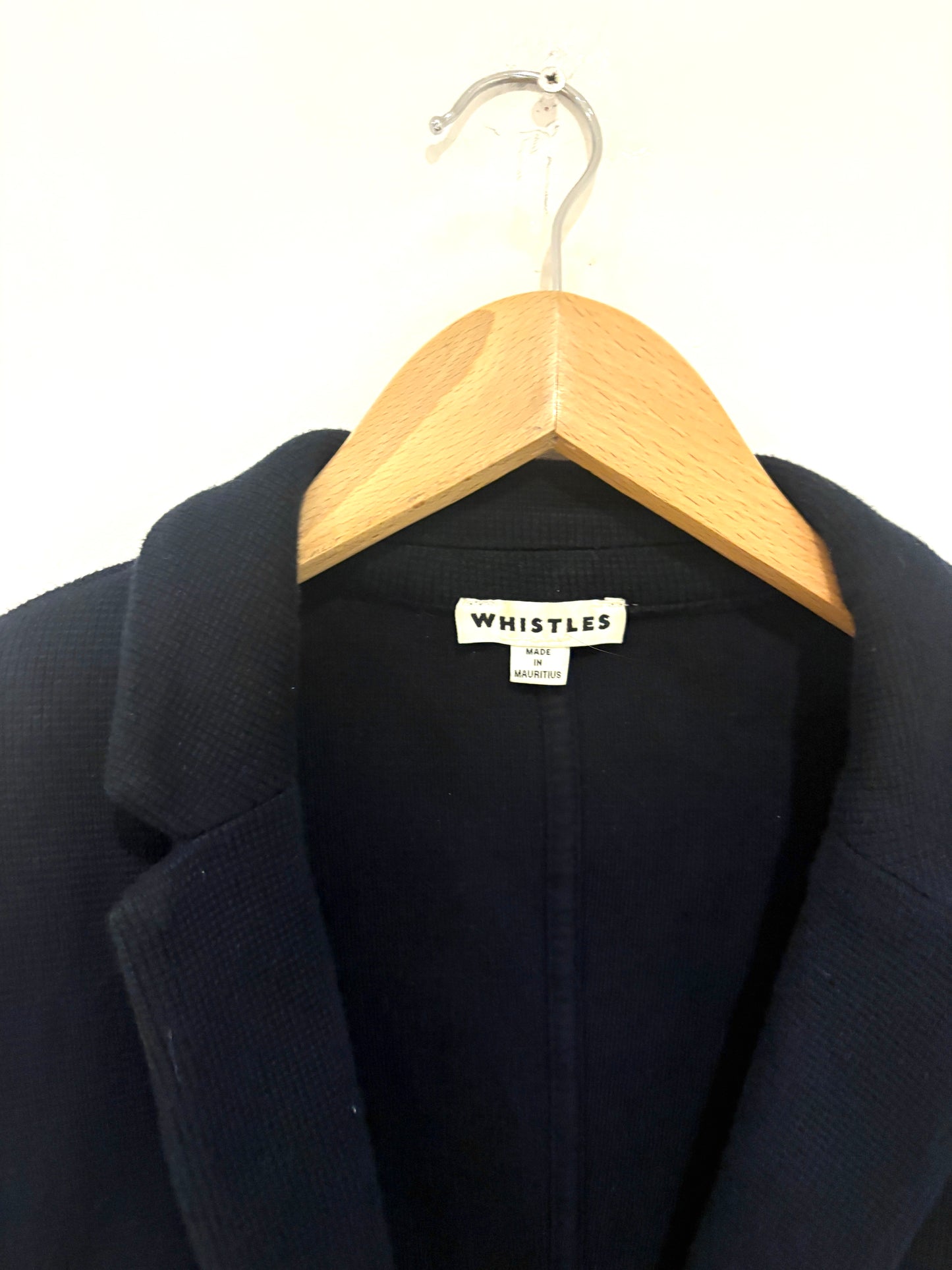 Whistles Navy Cotton Blazer UK 14