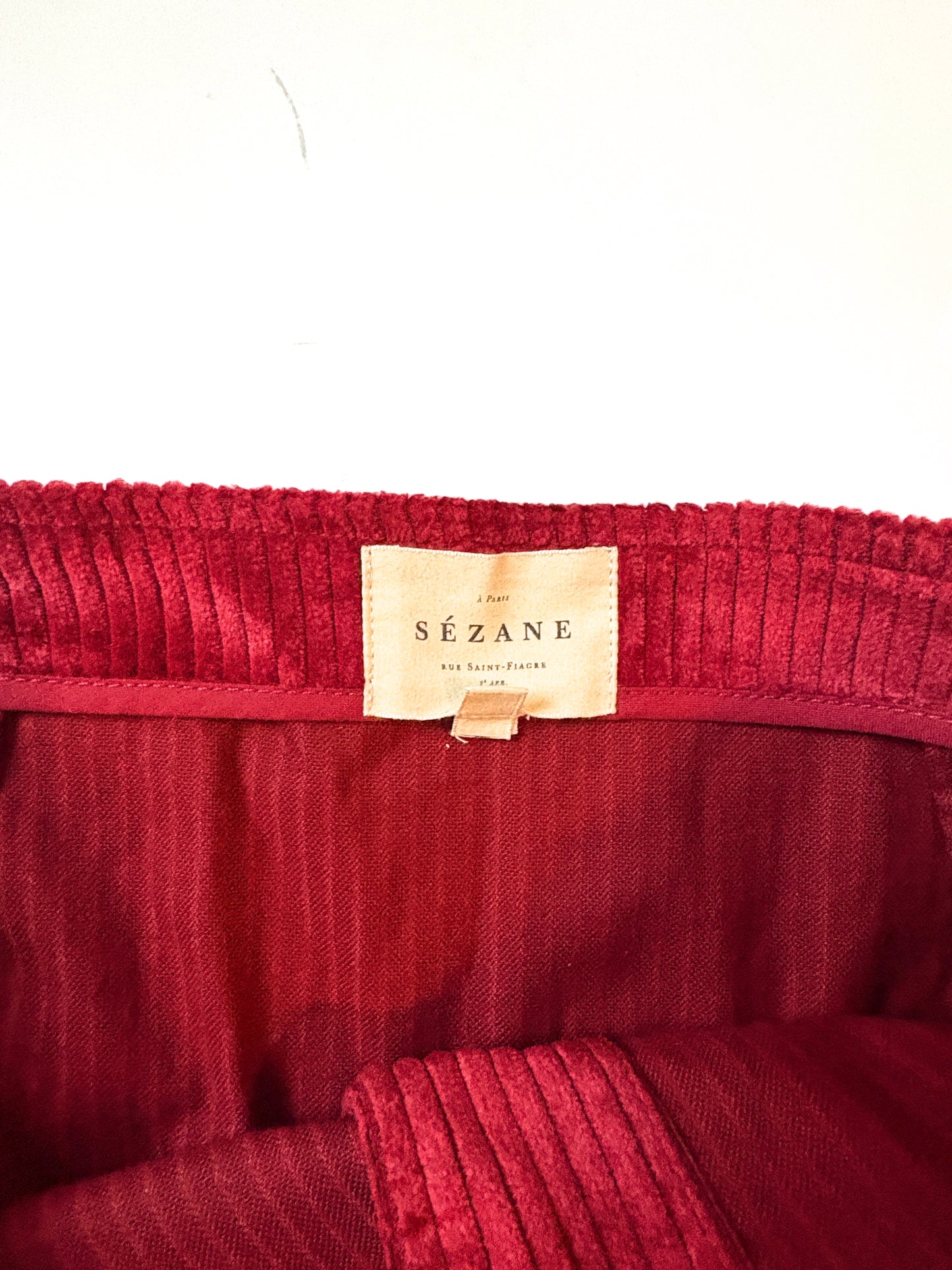 Sézane Berry Corduroy Mini Skirt UK 8