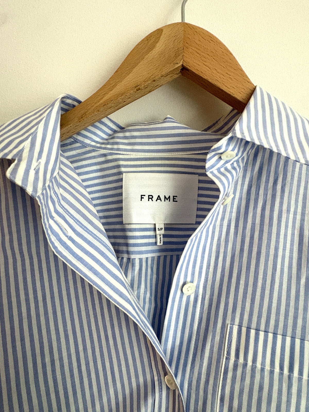 Frame Cotton Blue Striped Shirt S