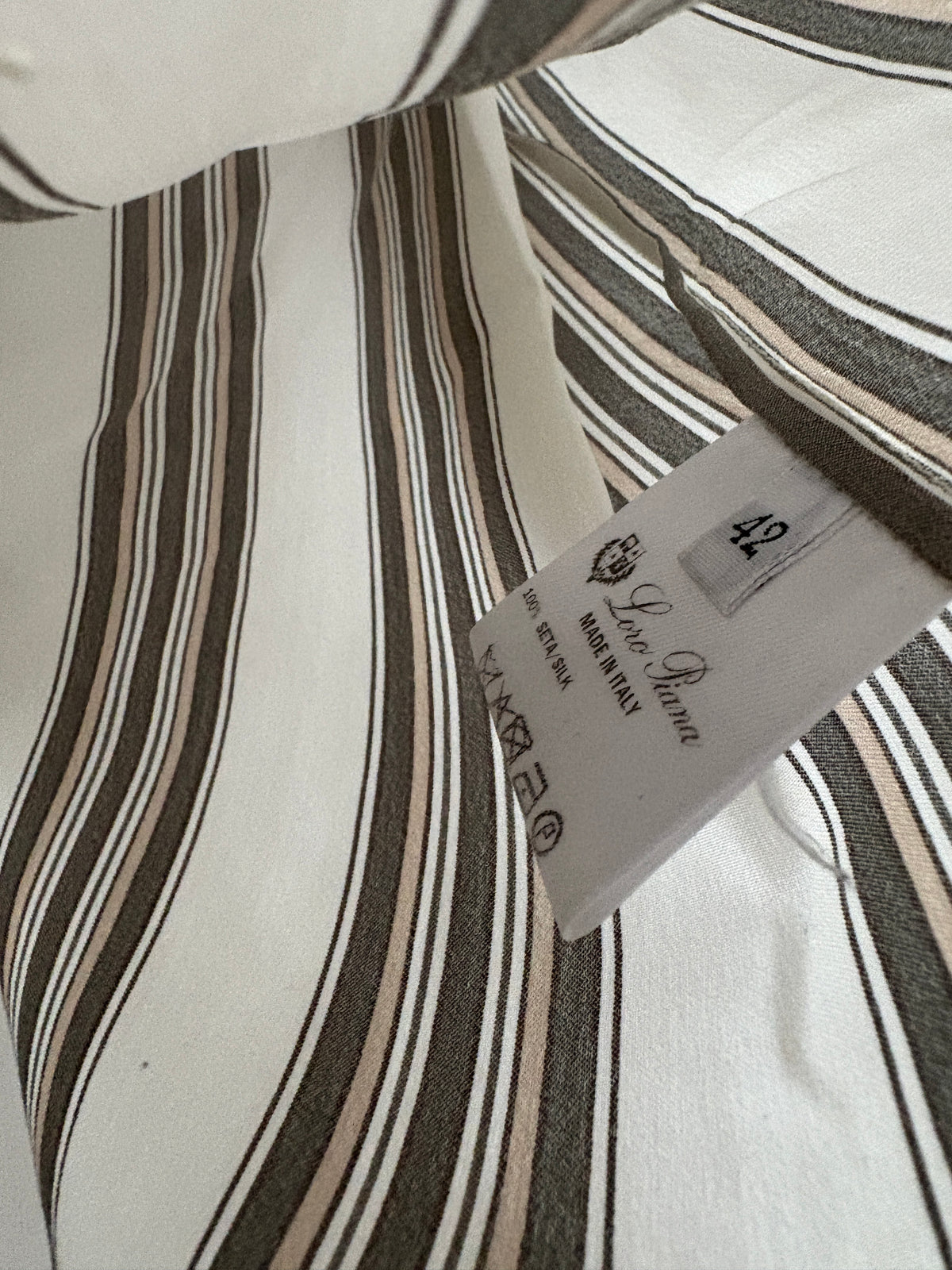 Loro Piana Silk Striped Shirt UK 10