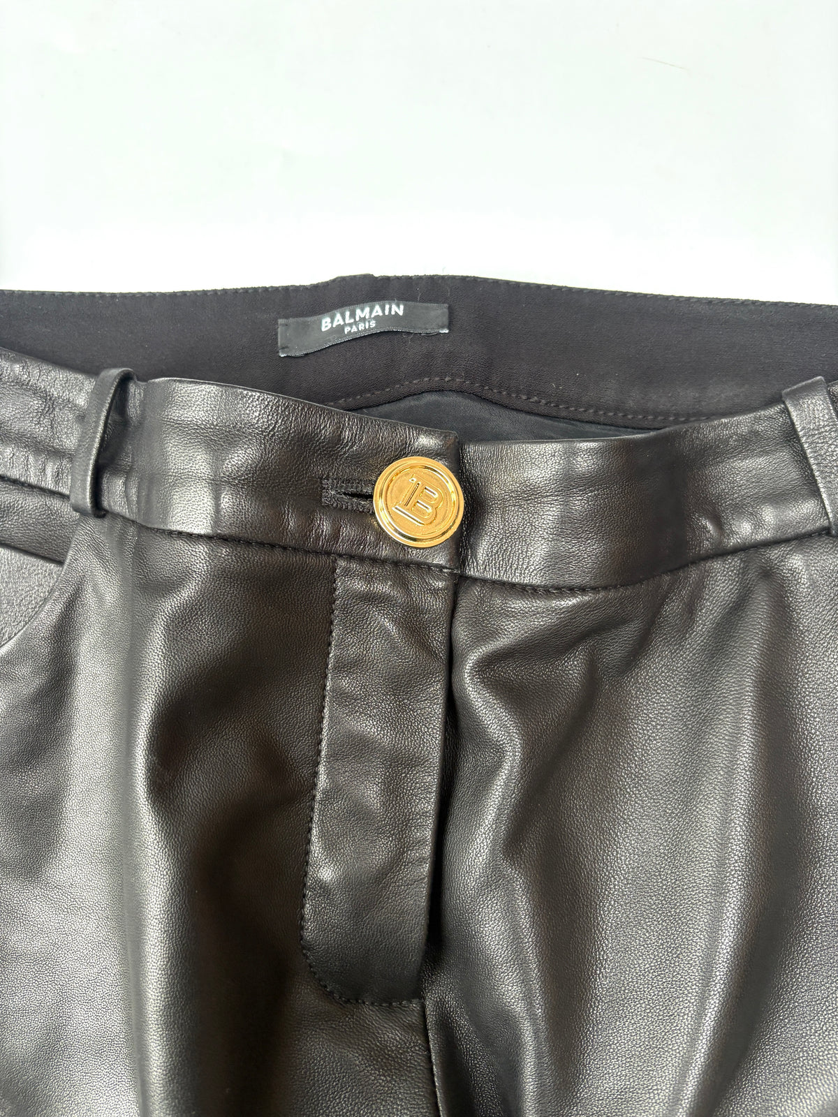 Balmain Leather Trousers UK 10