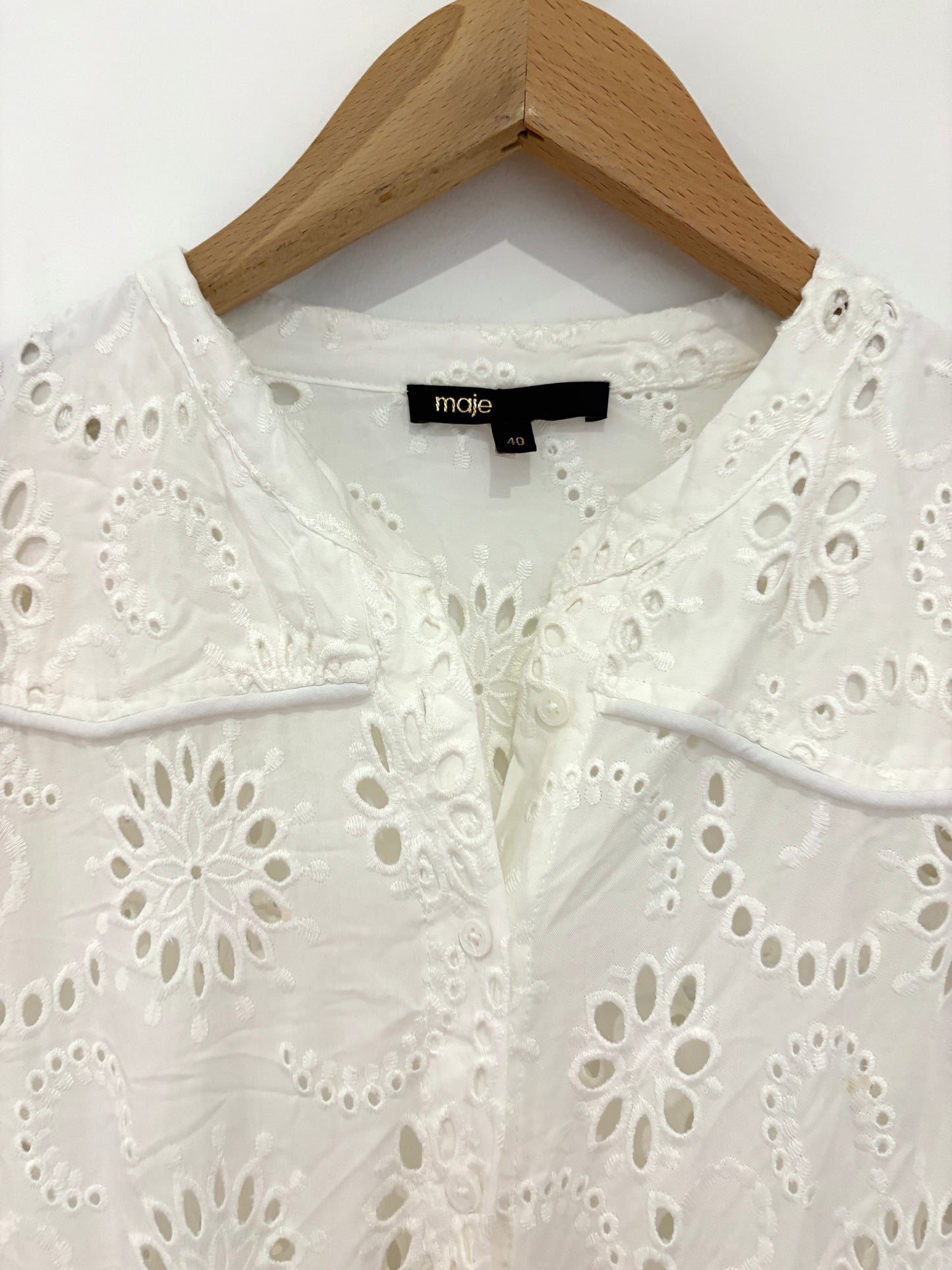 Maje Cotton Broderie Dress UK 12