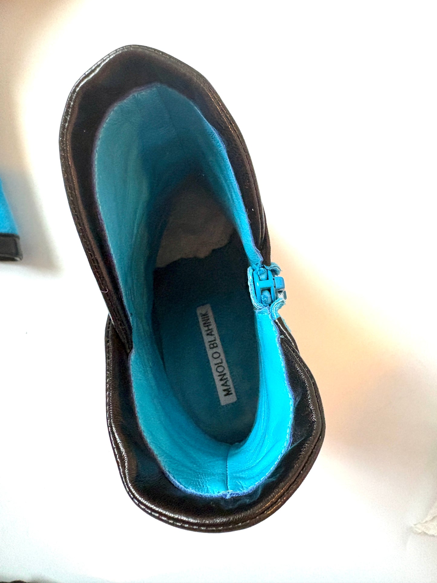Manolo Blahnik Suede Blue Ankle Boots UK 4.5