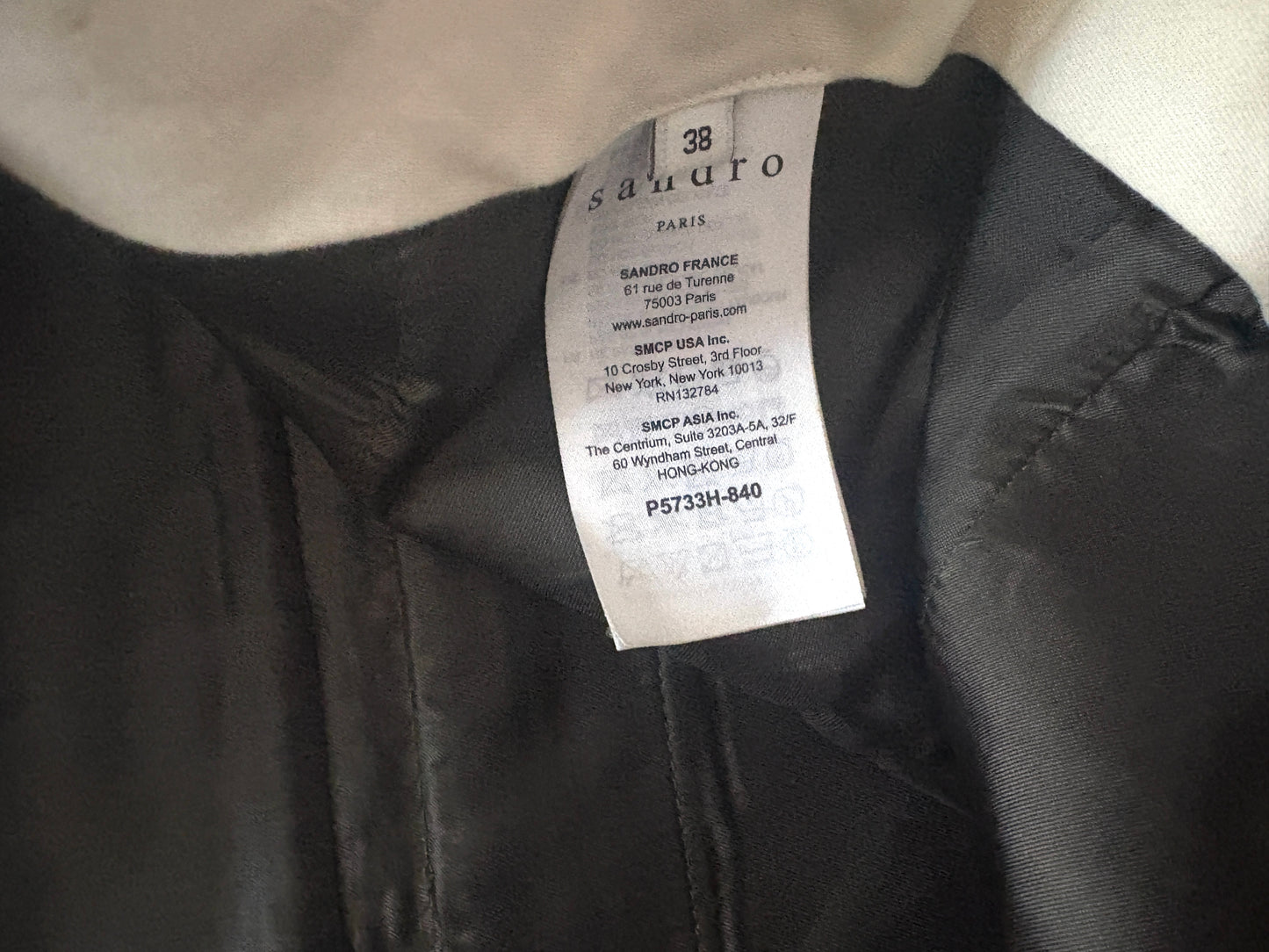 Sandro Khaki Straight Leg Trousers UK 10