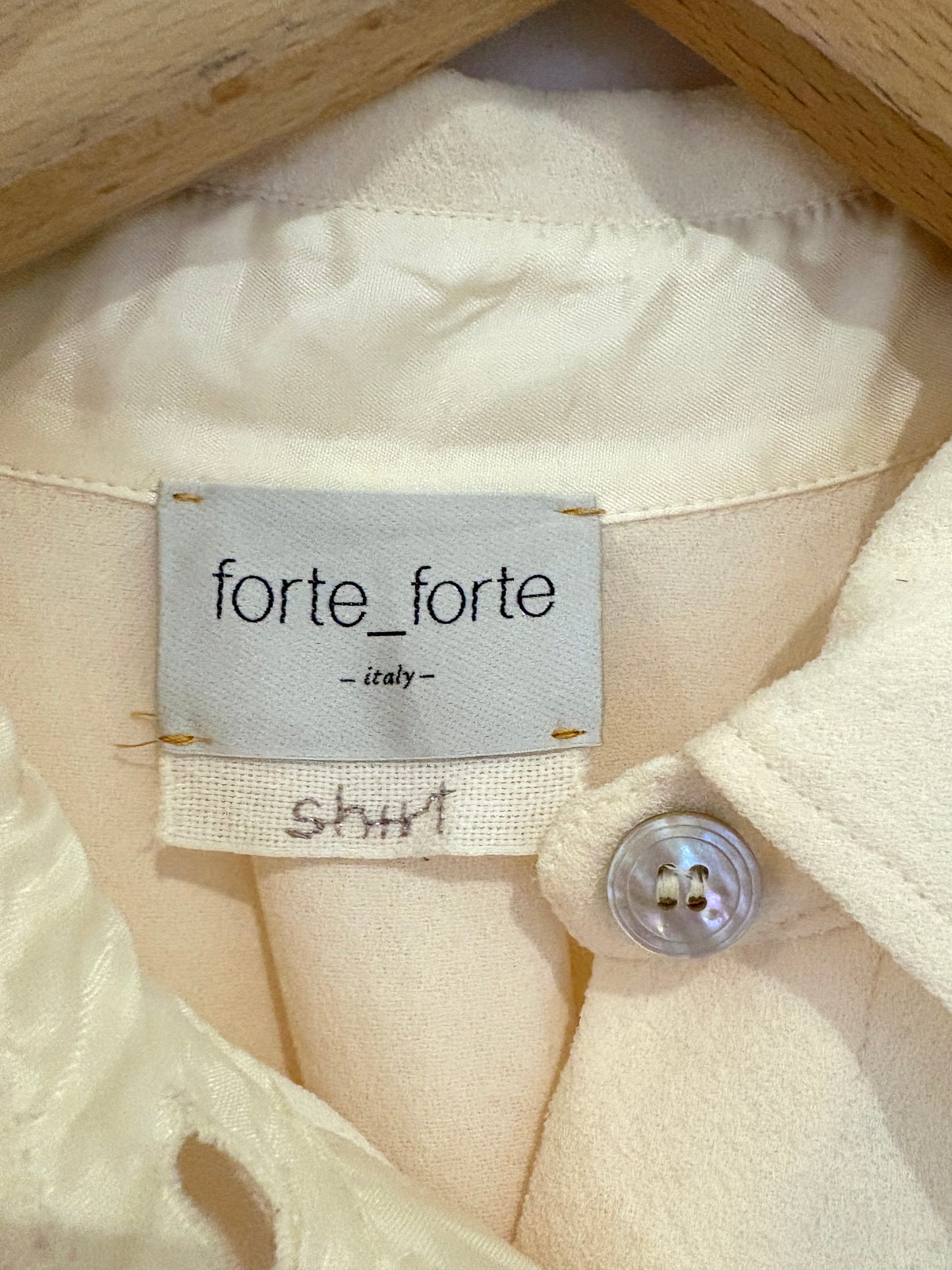Forte Forte Crepe Cream Shirt UK 12