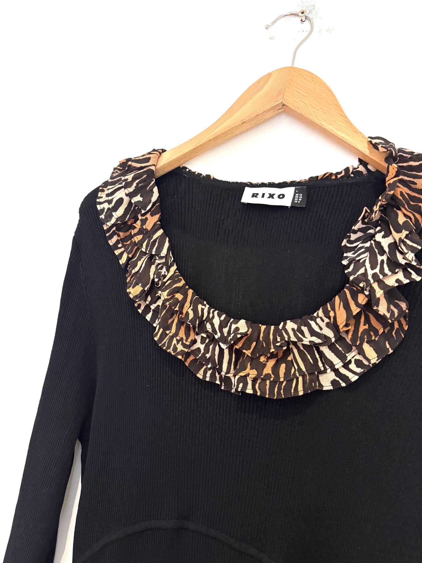 Rixo Leopard Print Dress UK 14