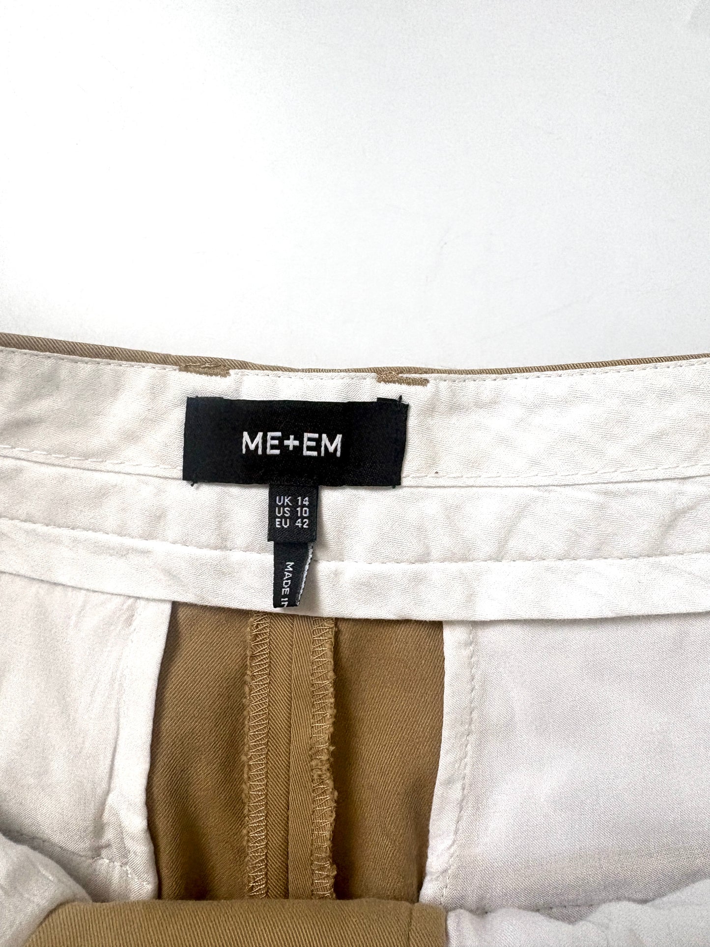 Me+Em Camel Straight Leg Trousers UK 14
