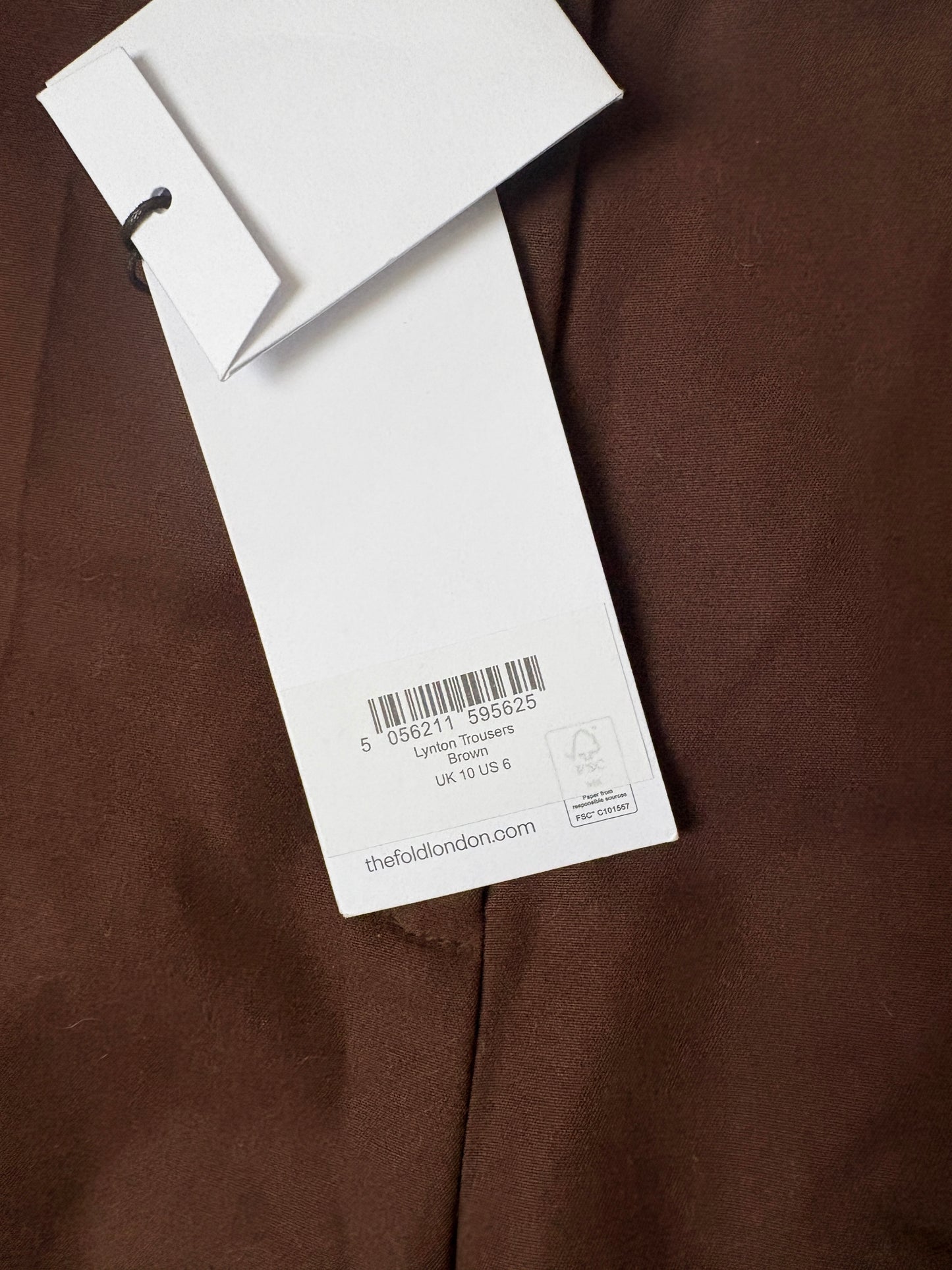 New With Tags The Fold Brown Straight Leg Trouseers UK 10