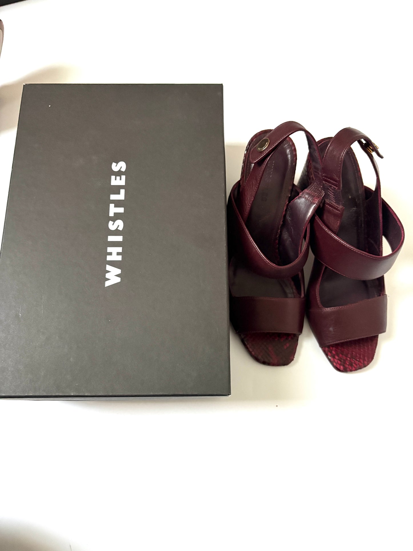 Whistles Maroon Slingback Sandals UK 5