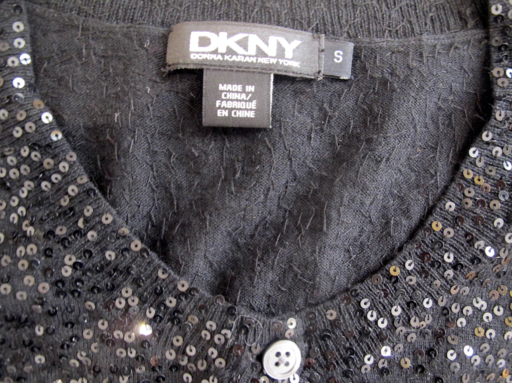 DKNY Sequin Silk & Cashmere Cardigan S