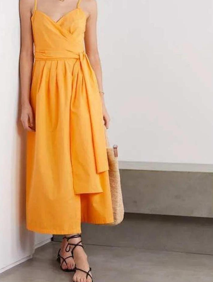 Three Graces Mustard Yellow Wrap Dress UK 12