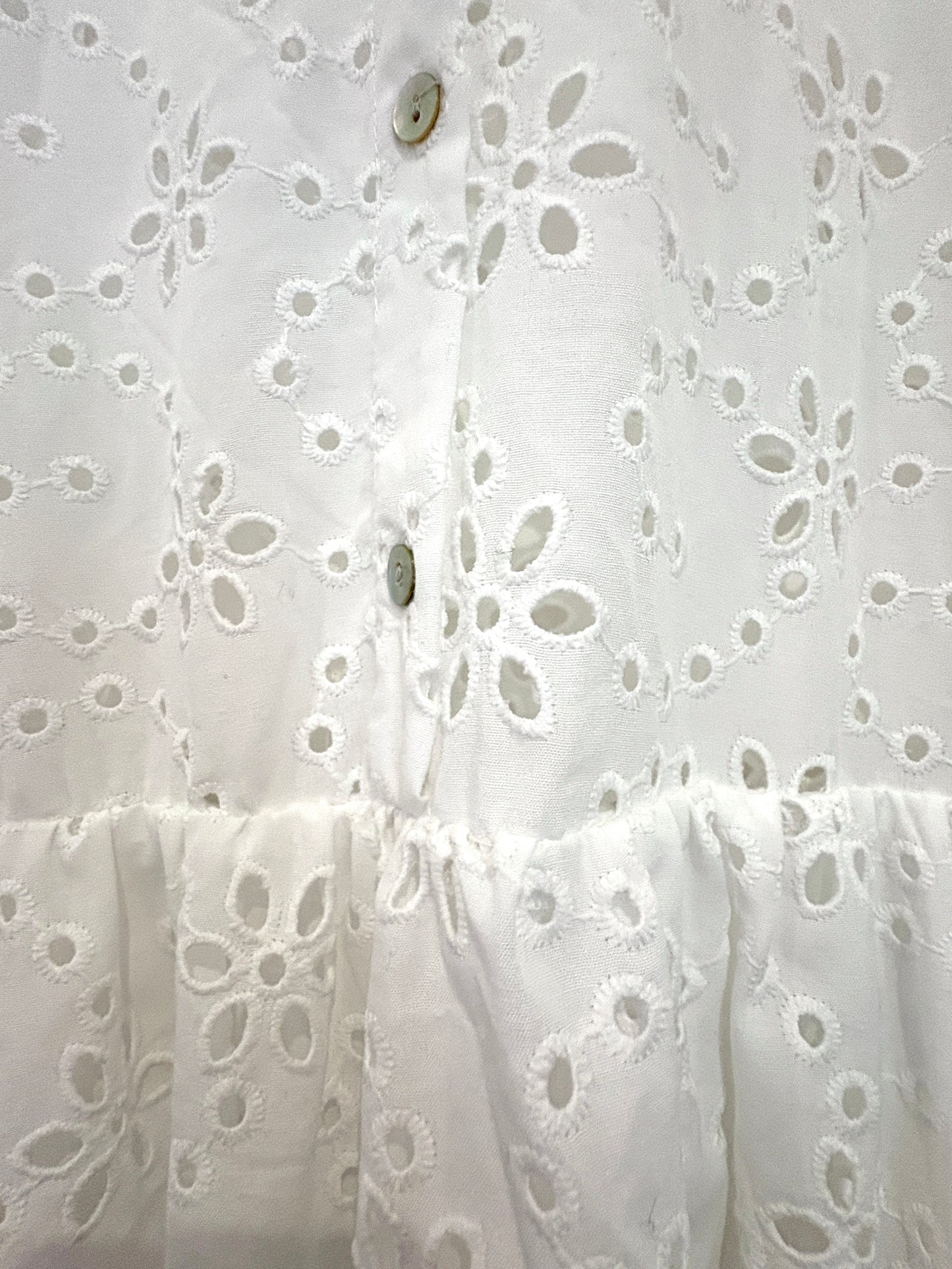 Zara Cutwork Embroidery Midi Dress M