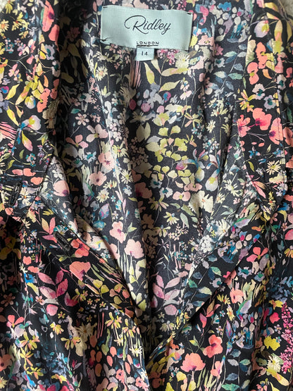 Ridley Silk Floral Midi Dress UK 14 image 2