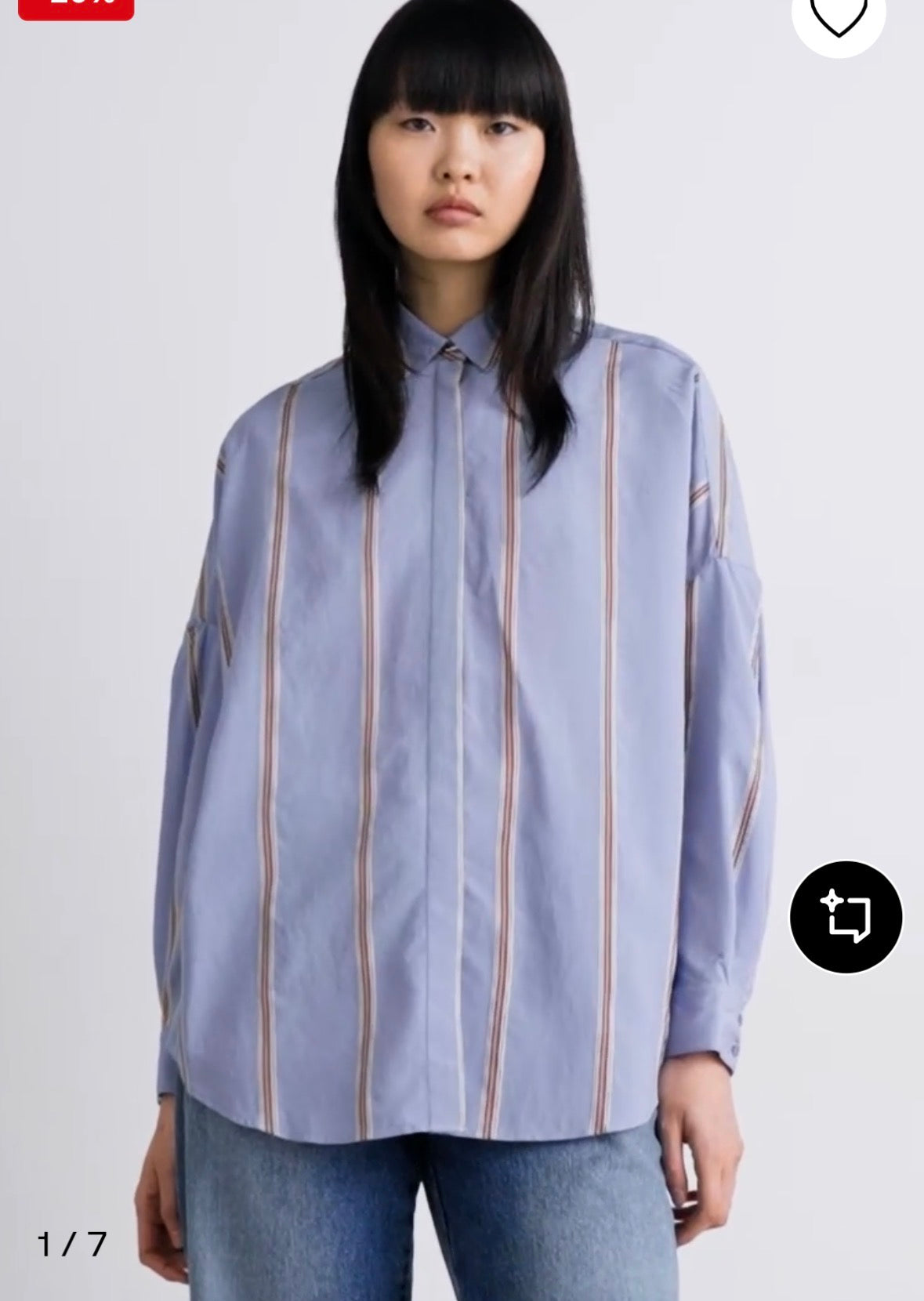 Sessun Celona Blue Striped Cotton Shirt S