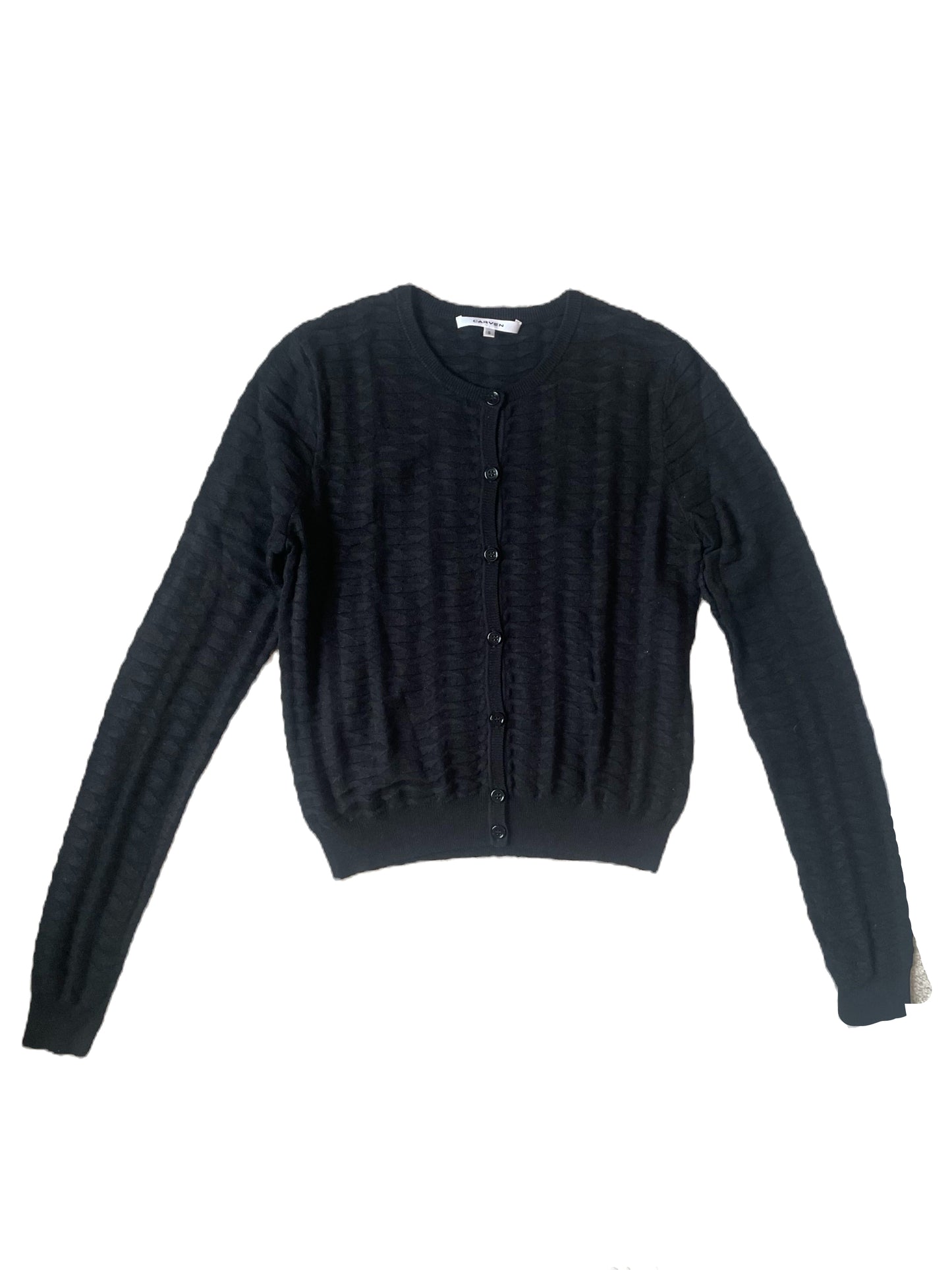 Carven Textured Black Knit Cardigan S image 0