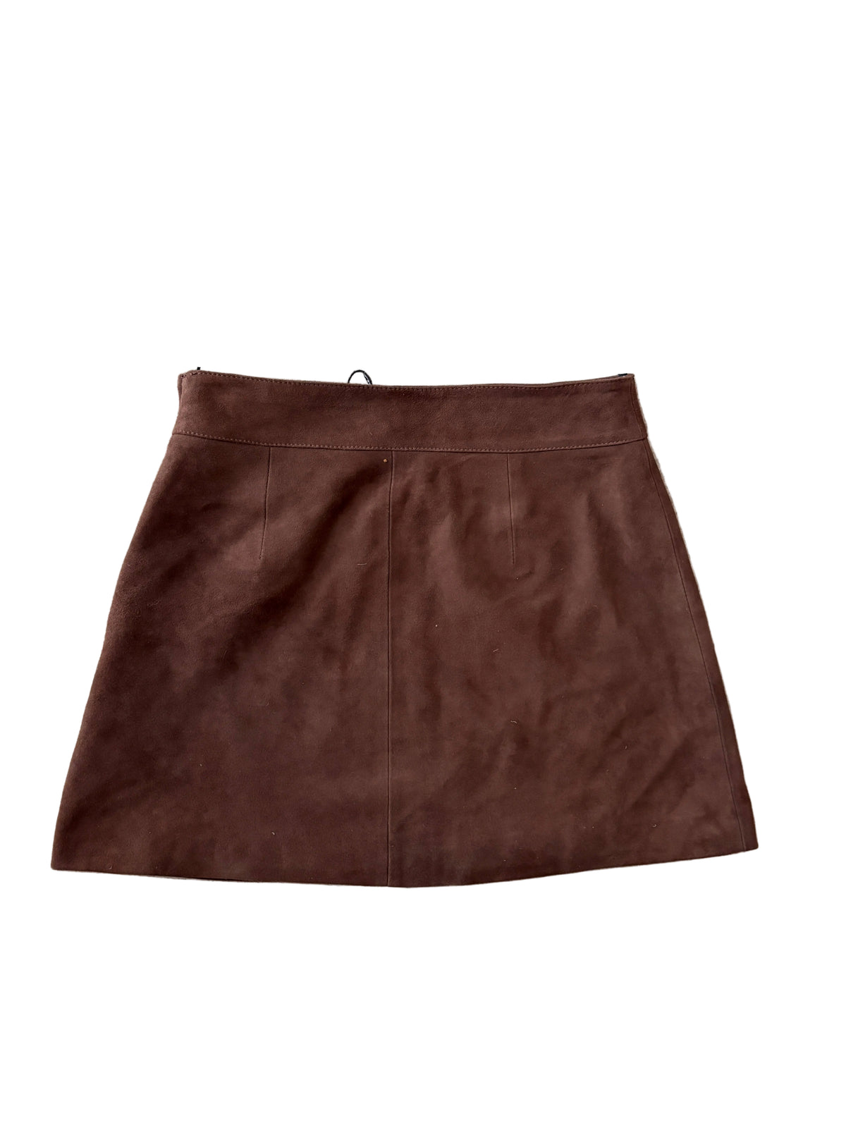 Tanya Taylor Fran Brown Suede Skirt UK 6