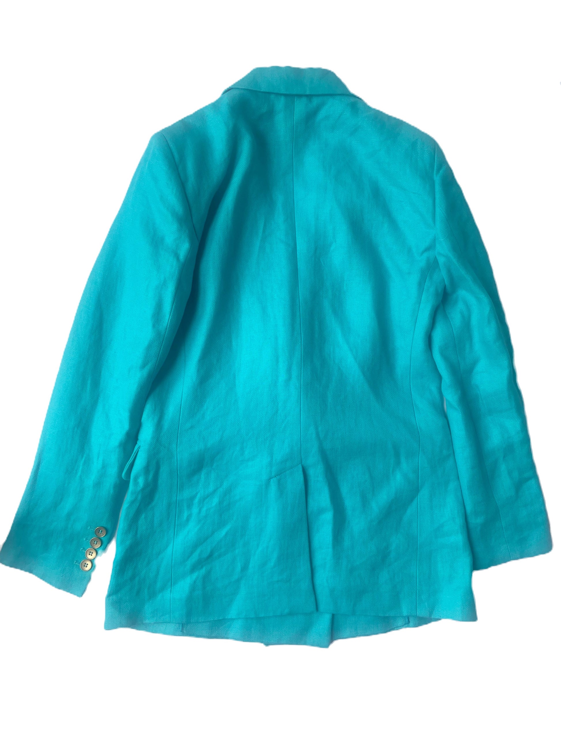 Luisa Spagnoli Turquoise Linen Blazer UK 10 image 3
