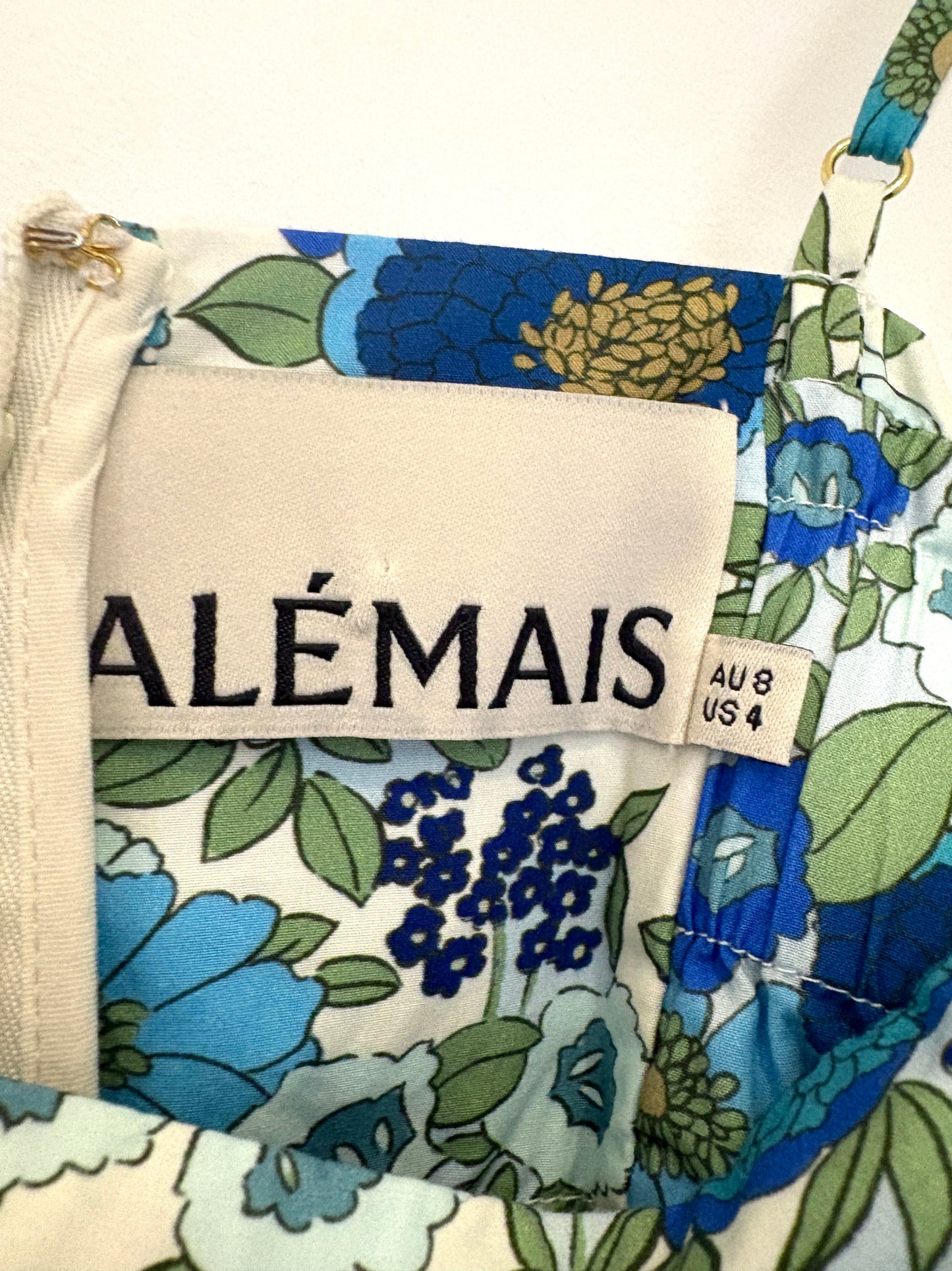 Alemais Pam Tiered Cotton Floral Print Dress UK 8