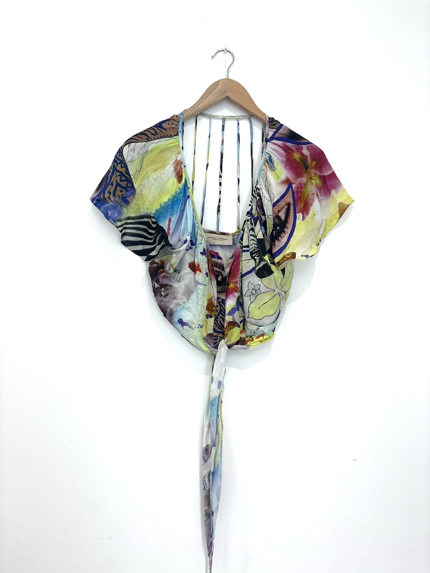 Adriana Degreas Print Tie Front Top S