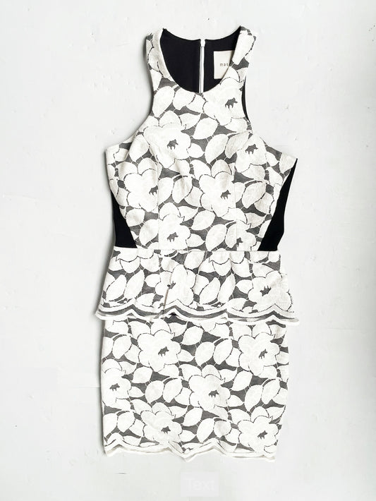 Mason by Michelle Mason Floral Peplum Dress XS image 0
