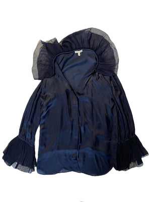 Massimo Dutti Navy Blouse UK 10
