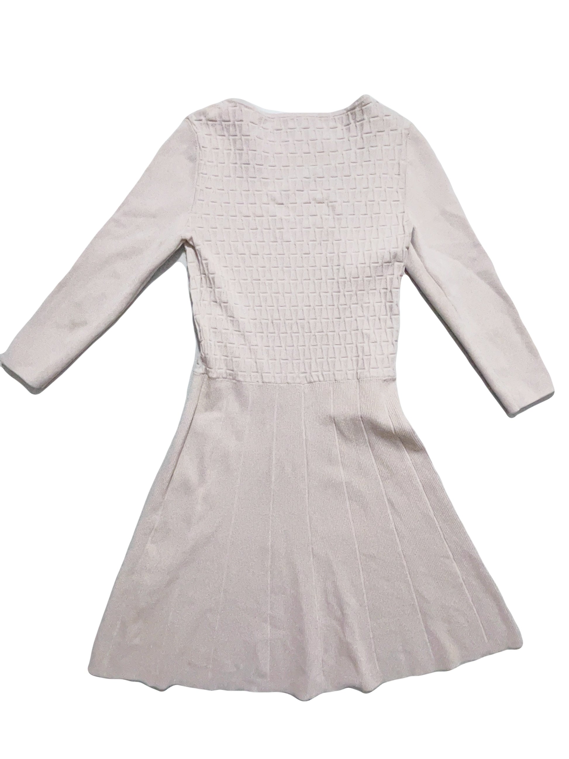 Reiss Nude Stretch Flare Dress UK 8 image 2
