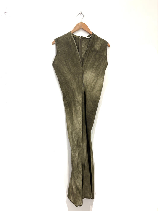 Zara Green Ramie Tye-dye Dress