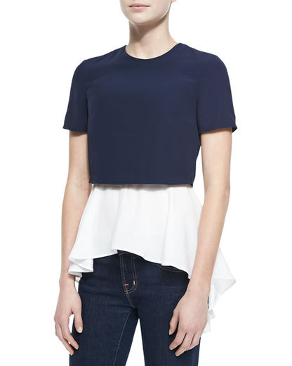 Alexander Mcqueen Layered Peplum Top UK 6 image 1