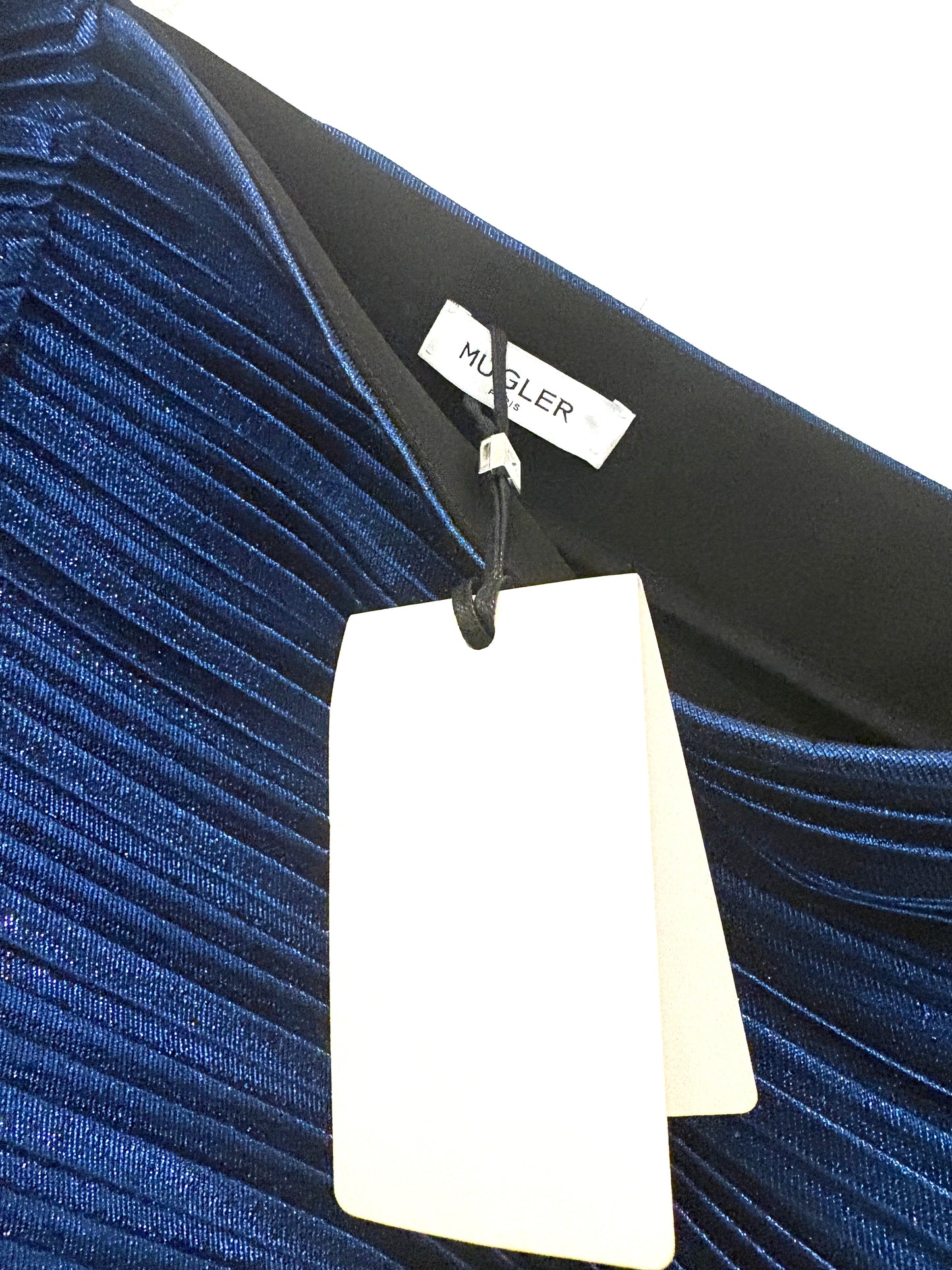 New With Tags Mugler Pleated One Shoulder Top UK 8
