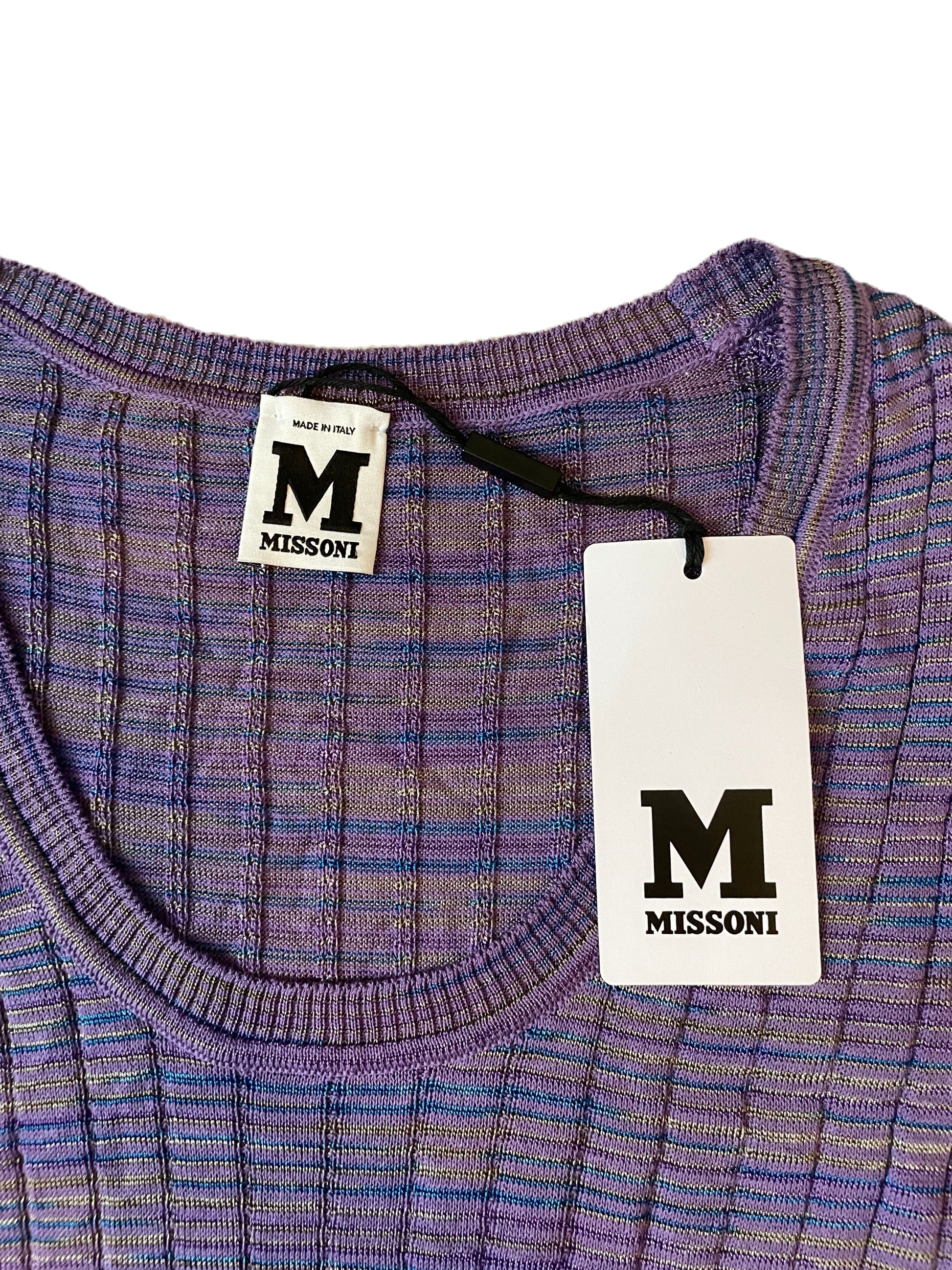 New With Tags M Missoni Purple Top UK 8 image 2