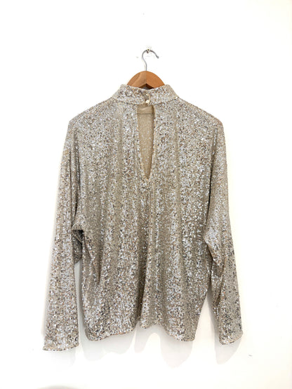 H&M Sequined Turtleneck Top S/M