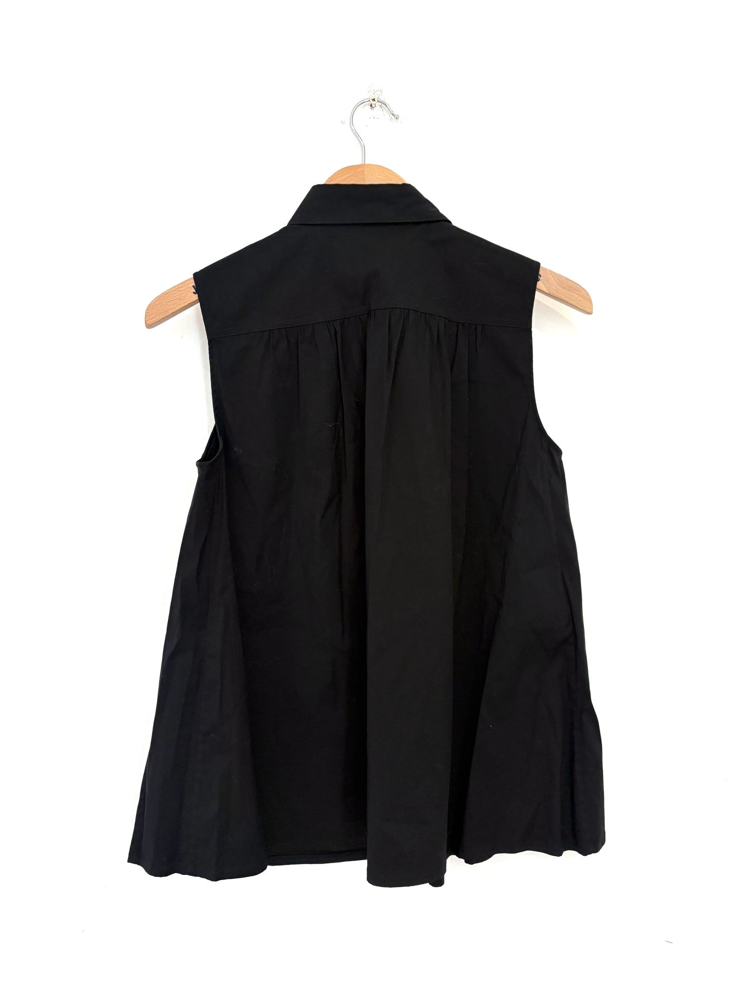 Prada Cotton Black Sleeveless Blouse UK 8