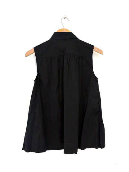 Prada Cotton Black Sleeveless Blouse UK 8