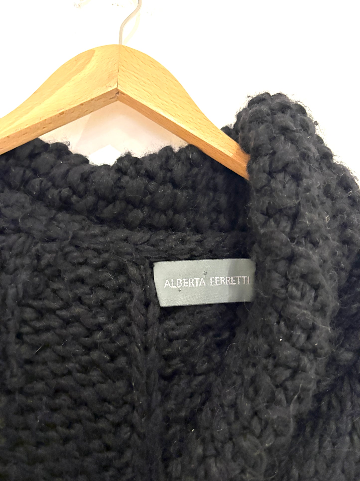 Alberta Ferretti Wool Knit Coat UK 8