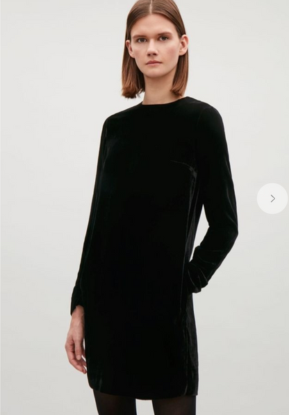 Cos Velvet Long Sleeved Dress UK 8 image 1