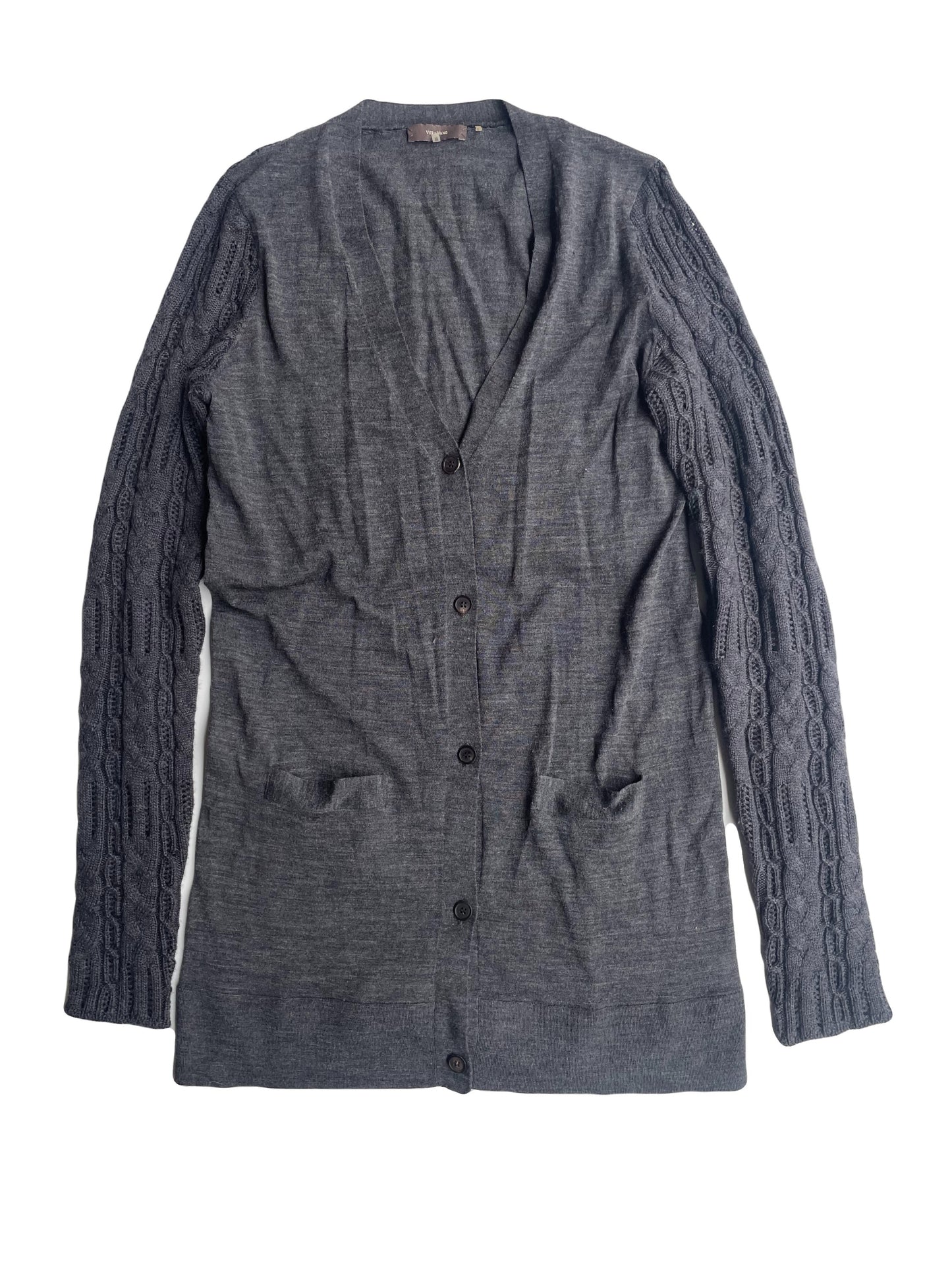 Vera Wang Grey Knit Cardigan M image 0