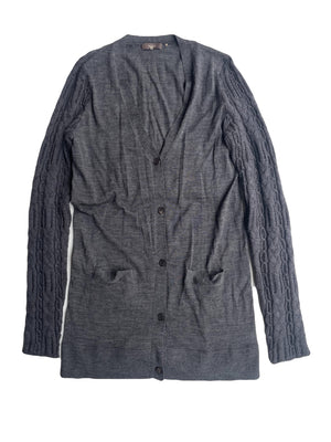 Vera Wang Grey Knit Cardigan M